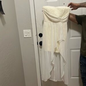 White/cream color strapless dress